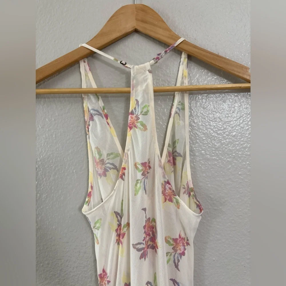 Free People Cream Pink Halter Sundress